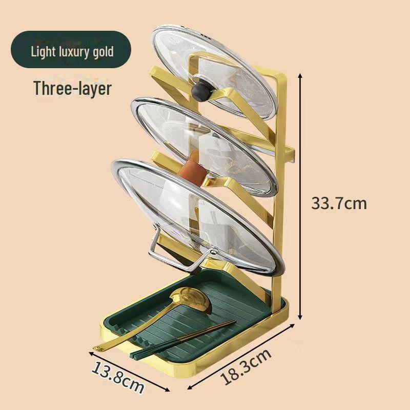 

Многофункциональная кухонная стойка: Легкое роскошное хранилище для крышек кастрюль и кухонных принадлежностей