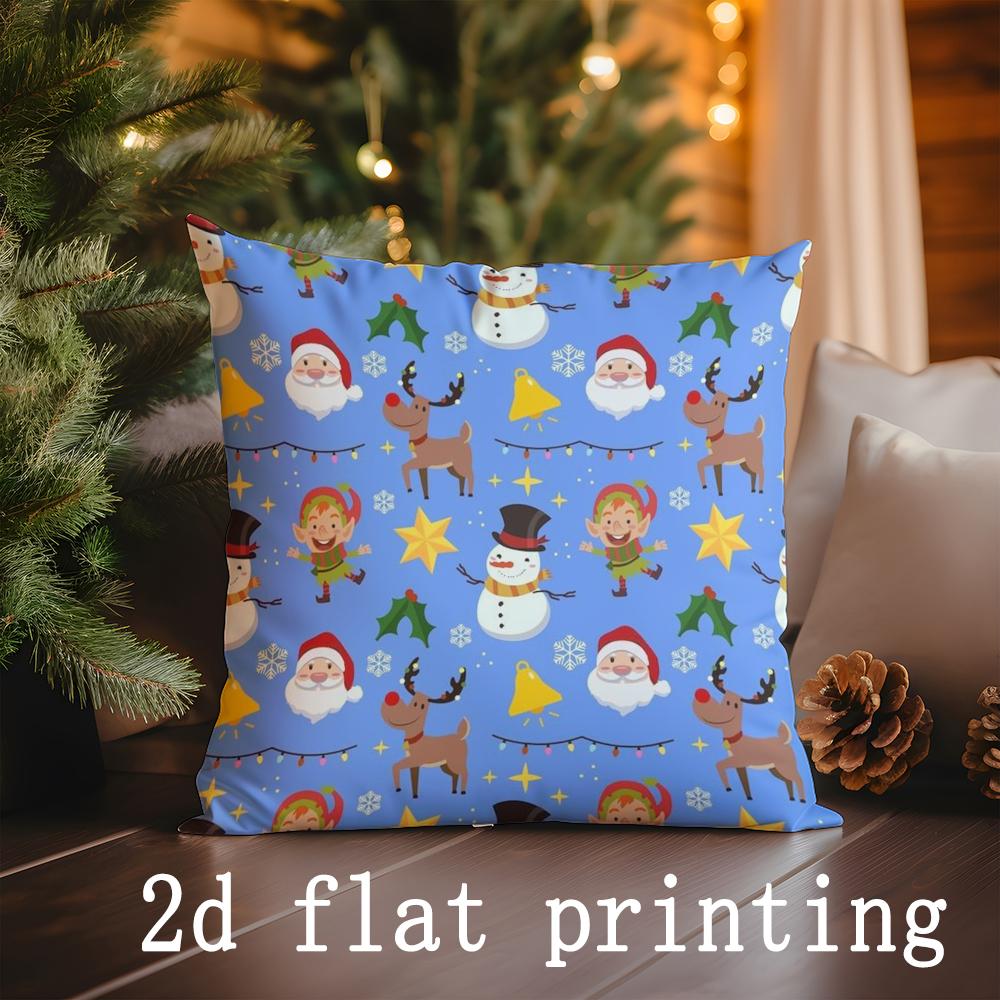 Home Decor Merry Christmas Pillow Covers Suitable For Sofa Bedroom Car Pillow Cover Cushion Rectangular Back Cushion