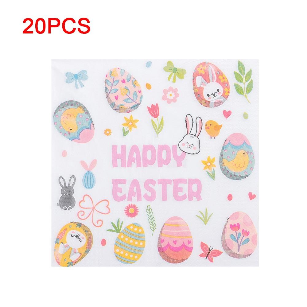 

Colorful Easter Printed Napkins Handmade Printed Design Disposable Napkins 20 Pieces Party Decoration Supplies Party Supplies