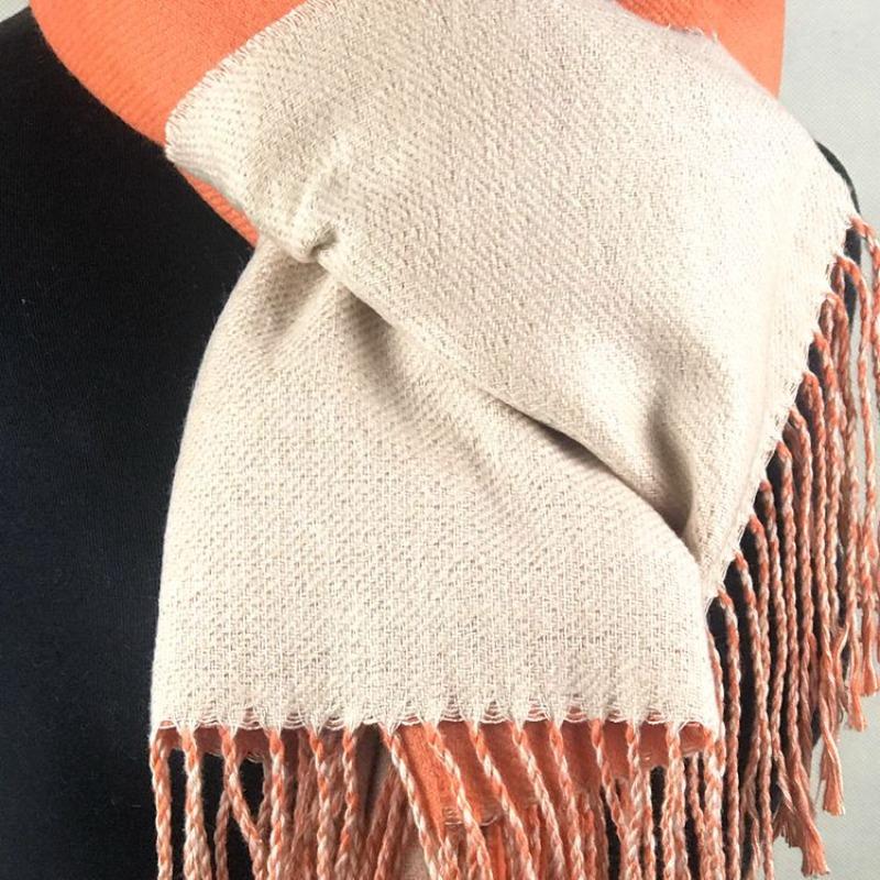 Double-sided solid color imitation cashmere winter new scarf women's tassel thickened two-color versatile warm shawl fashion scarf