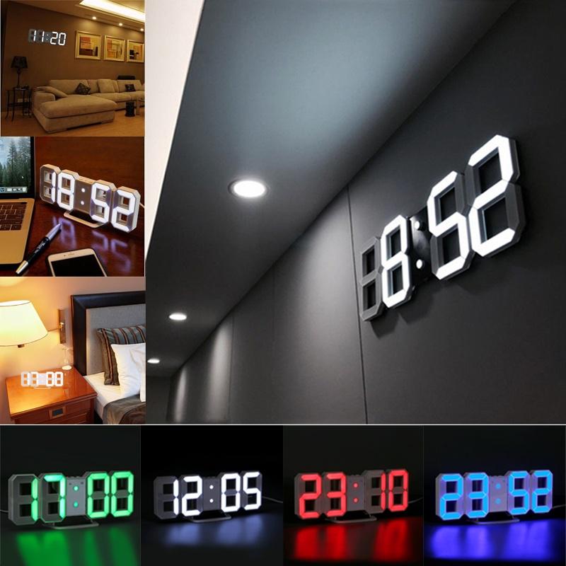 Buy LED Digital Numbers Wall Clock with 3 Levels Brightness Snooze Clock USB Charge DC Power and