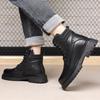 Winter new leather men's boots sheepskin integrated leather boots men's thick-soled thermal Martin boots casual men's shoes Wenzhou