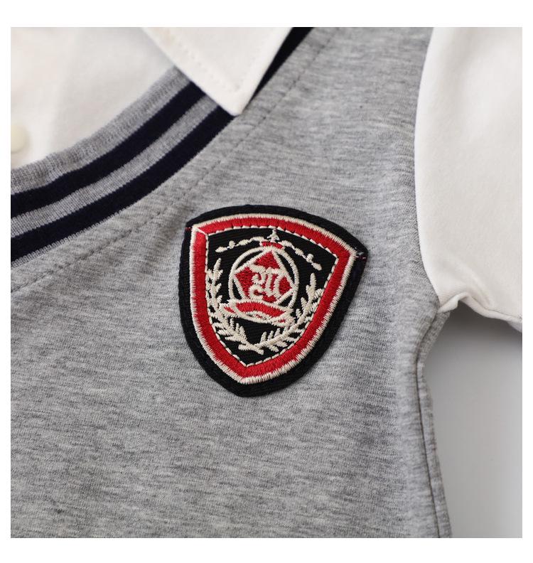 Trendy Summer Lapel Baby Boy Romper – Stylish Infant Crawling Suit for One-Year-Olds