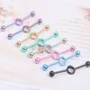 European and American Popular Ear Studs: Personality Expansion Barbell with Double Ear Holes