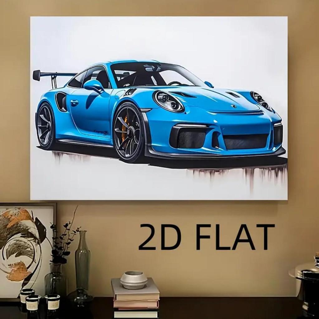 Car Racing Mural Poster: Wall Art for Sofa, Bedroom, or Living Room - Buy One, Get Three