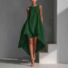 2026 Summer Women's Solid Color Sleeveless Loose Casual Dress with Irregular Hem