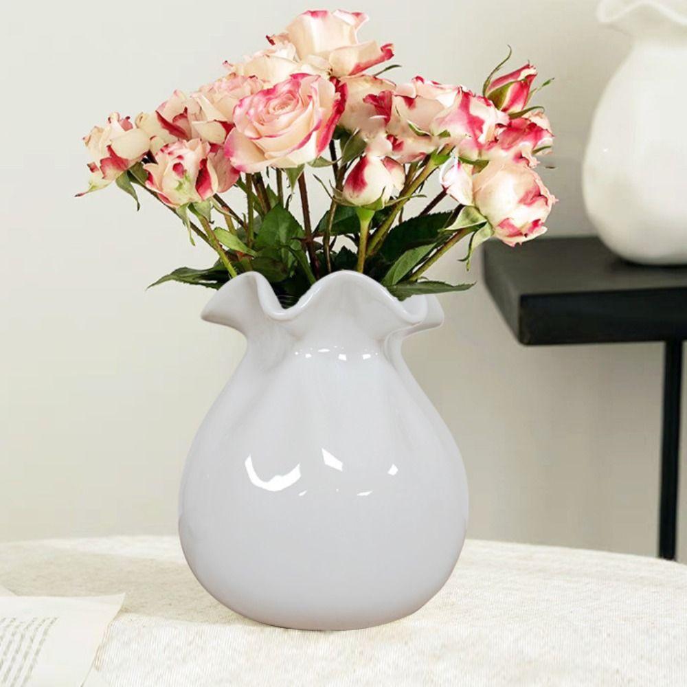 Modern Onion Ceramic Vase Minimalist Flower Pot Desktop Ornament Garlic Shape Vase  Dried Flower