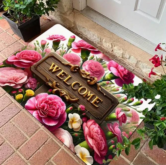 Floral Pattern Entrance Pad Very Suitable Home Living Rooms Bedrooms Bathrooms Kitchens Absorbent Pad Entrance Pad Decorative
