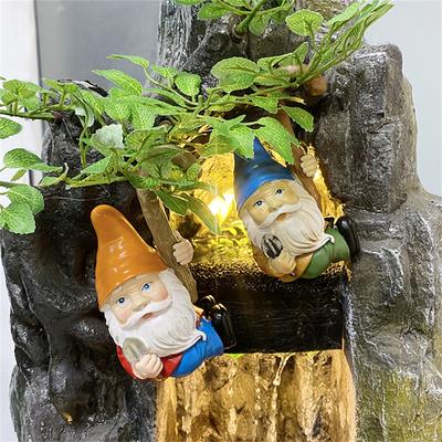 Gnome Wood Hook Creative Garden Courtyard Resin Craft Decoration Dwarf Pot Hanging Ornaments