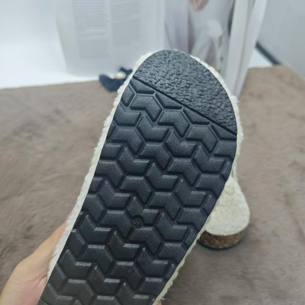 Ladies, Suede Shoes, Fluffy Slippers, Birkent Shoes, Outerwear Shoes, Toe Shoes, Slippers, Warm Shoes