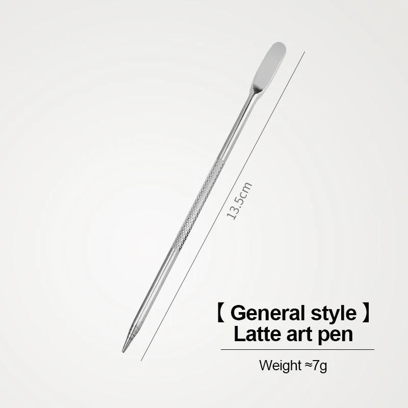 Stainless Steel Coffee Decorating Art Pen Wooden Handle Latte Pull Flower Needle Barista Tool Coffee Accessories Modeling Tool