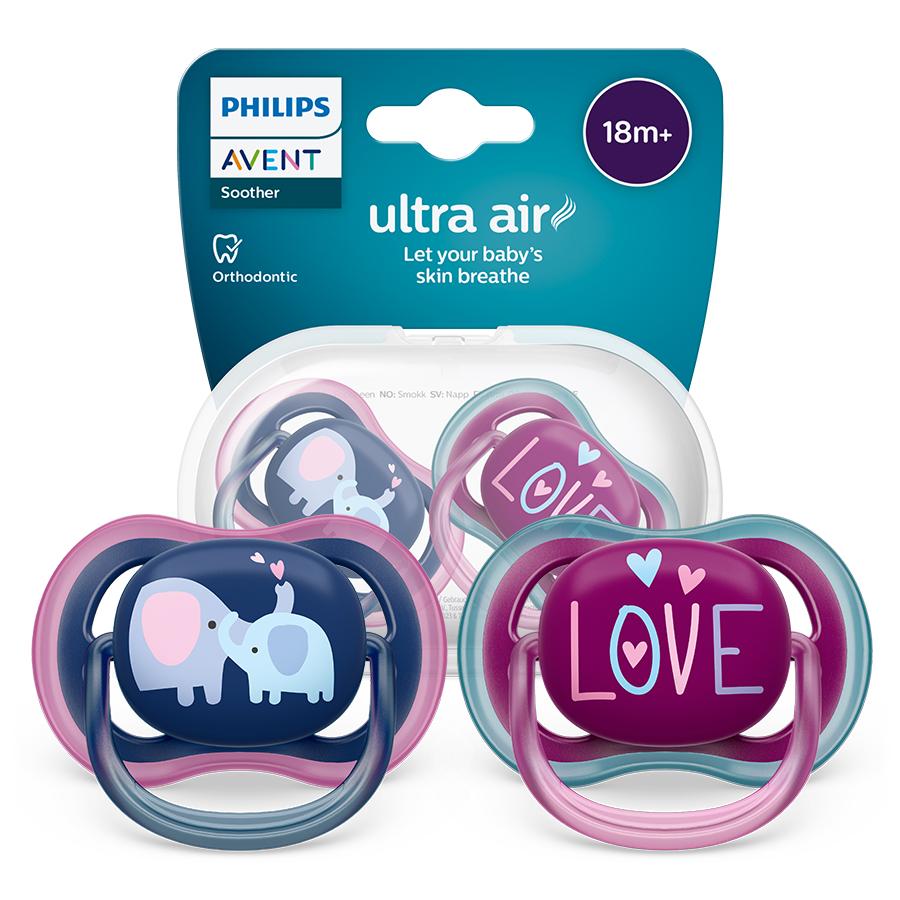 AVENT SCF349/22 Ultra Air Pacifier 18m+ elephant/love