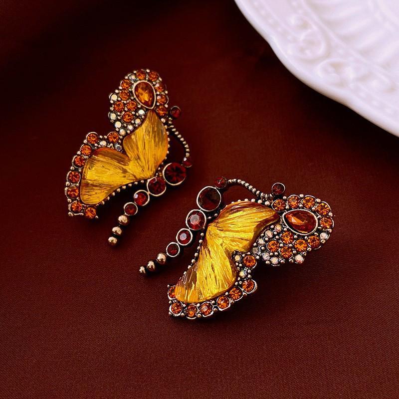 Pendientes de Carrillón de Viento de Perla y Cristal de Aguja Plateada Vintage
