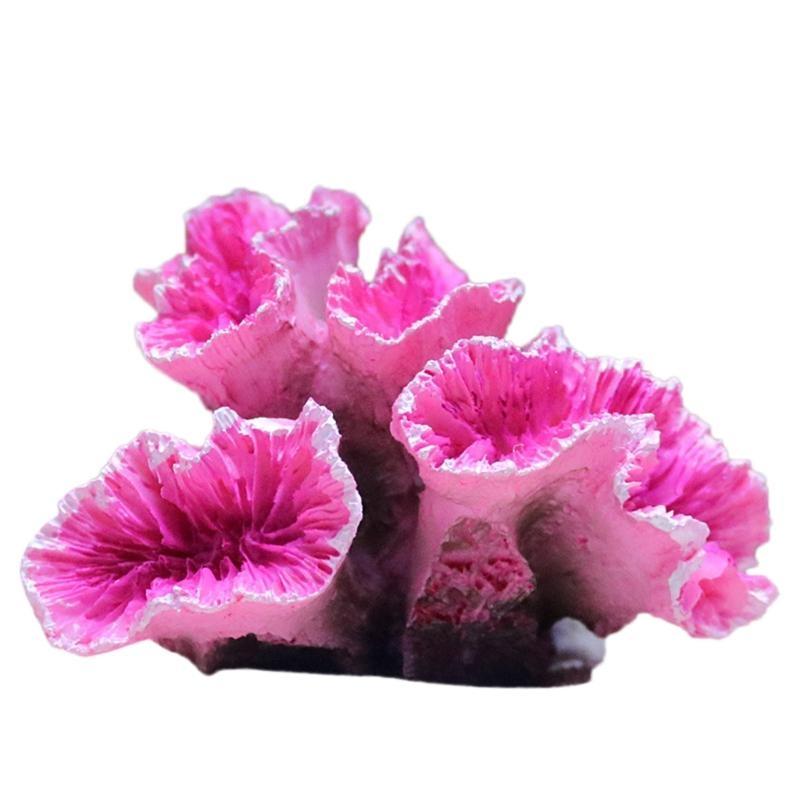 

Aquarium Artificial Coral Plant Colorful Resin Reef Ornament Simulation Non Toxic Freshwater Saltwater Fish for Tank Dec рожевий