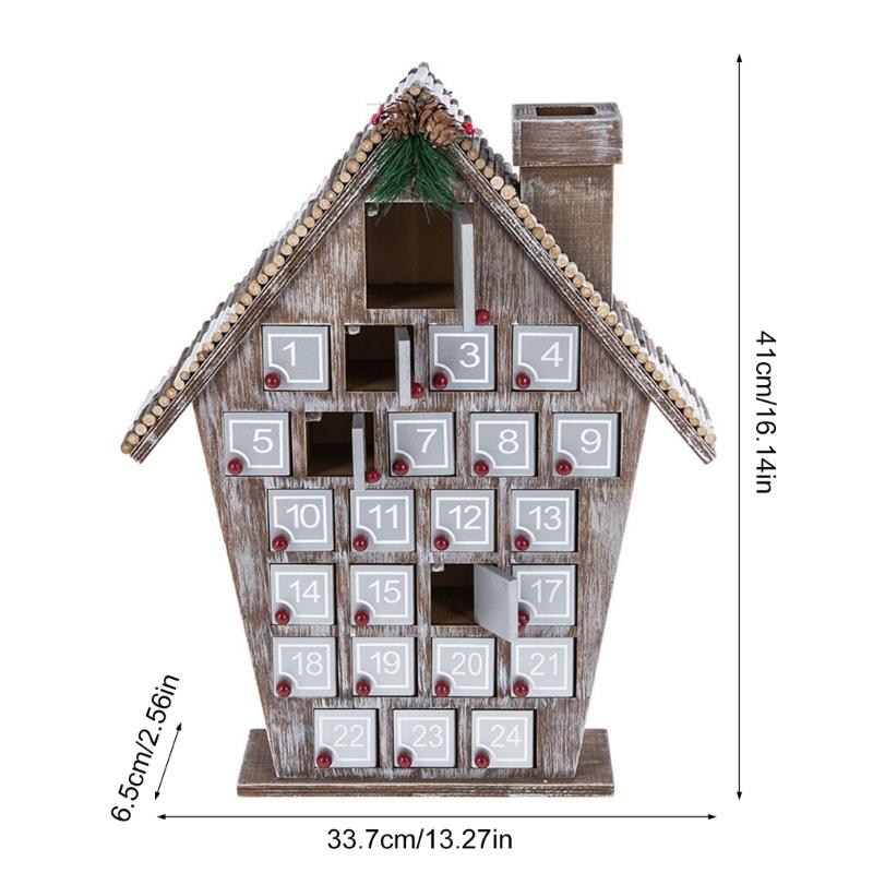 Christmas Countdown Calendar 25 Days Countdown Calendar Desk Ornament with 25 Present Box for Adult Kid Home Decoration