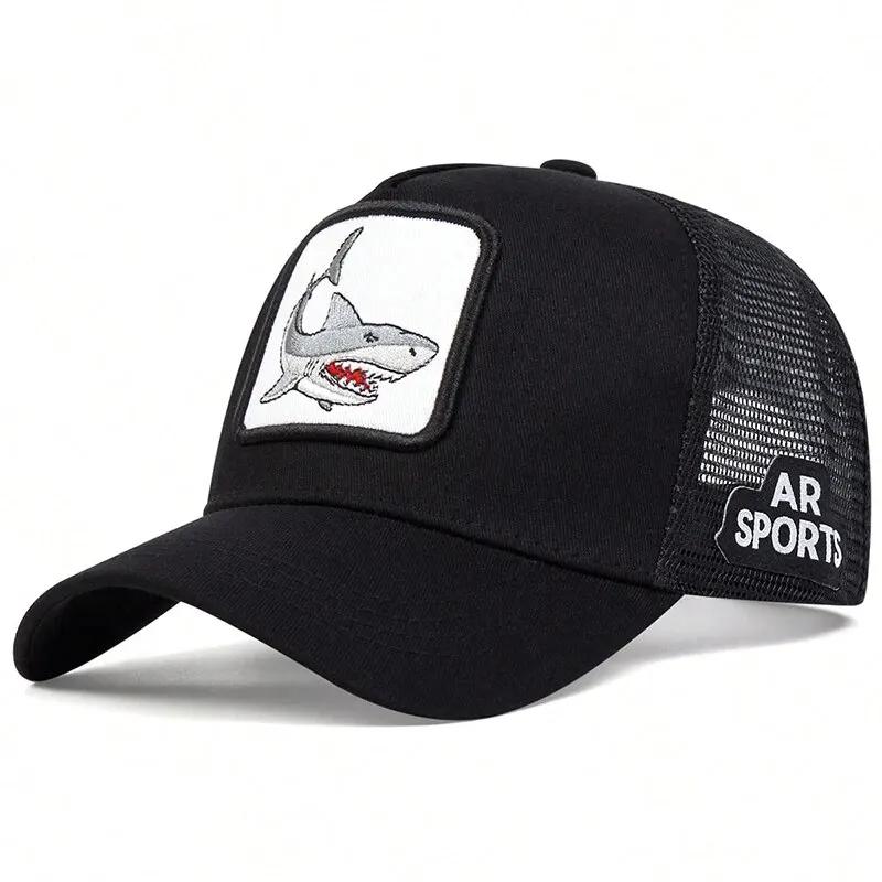 Unisex Animals Embroidery Baseball Net Caps Spring and Summer Outdoor Adjustable Casual Hip Hop Hats Sunscreen Mesh Hat Gorras