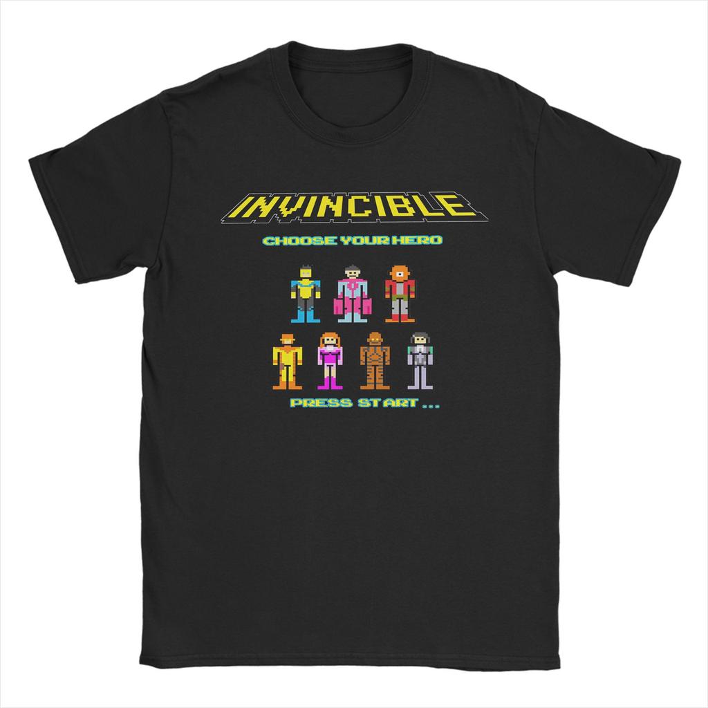 Unisex T-Shirt Unbesiegbar Wähle deinen Helden Tolle Baumwoll-T-Shirts Kurzarm bisschen T-Shirt Rundhals Kleidung XL XL