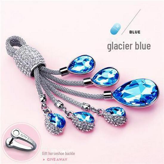 High-end Dames Auto Sleutelhanger Diamant Ingelegd Kristal Hoefijzer Sleutelring Luxe Strass Sleutelhanghanger Touw voor Auto Sleutel Decoratie Accessoires