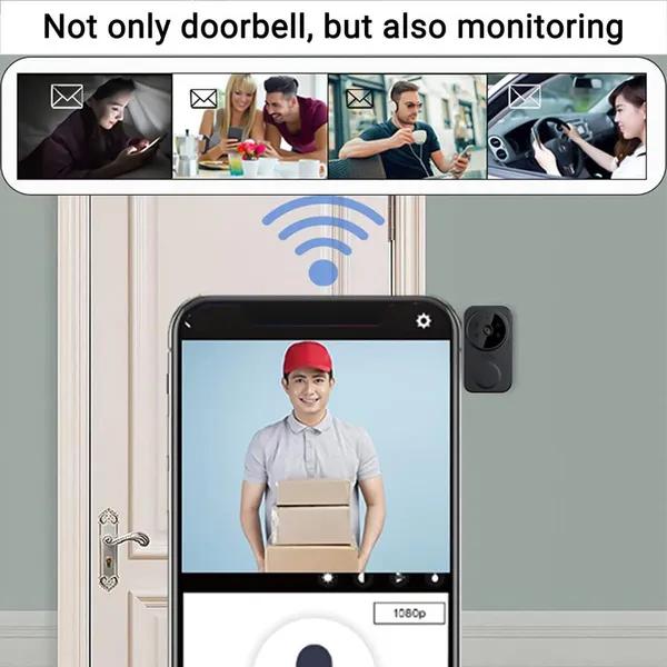 Türklingel, intelligente drahtlose Fernbedienung, Video-Türklingel, intelligente visuelle Türklingel-Kamera, kabellos – Heim-HD-Nachtsicht, WiFi, Sicherheitstür, Türklingel-Unterstützung