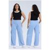 Yoga jeans met wijde pijpen en zakken, maat Large.