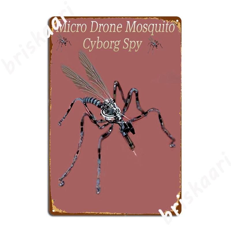 

Micro Drone Mosquito Cyborg Spys With On Board Rfid Nanotech Metal Sign Plaques Living Room Custom Tin sign Poster 20x30cm