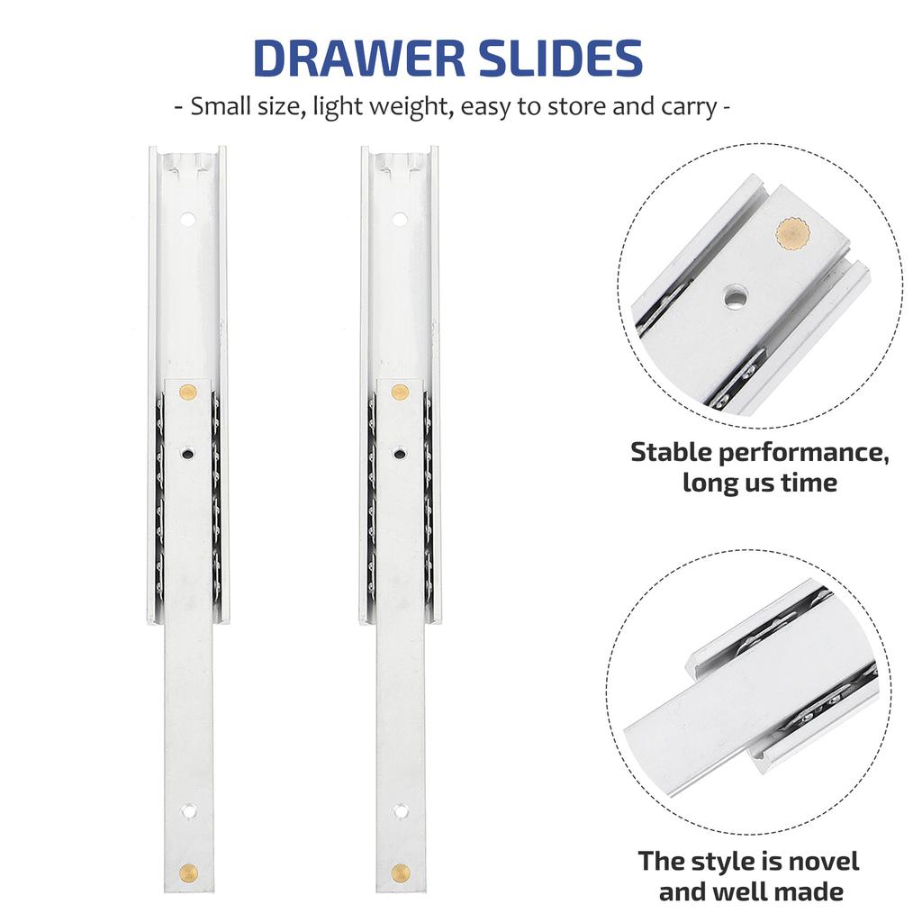 2Pcs Double Direction Miniature Drawer Slides Heavy Duty Extended Cabinet Furniture Cupboard Durable Load Bearing Replacement