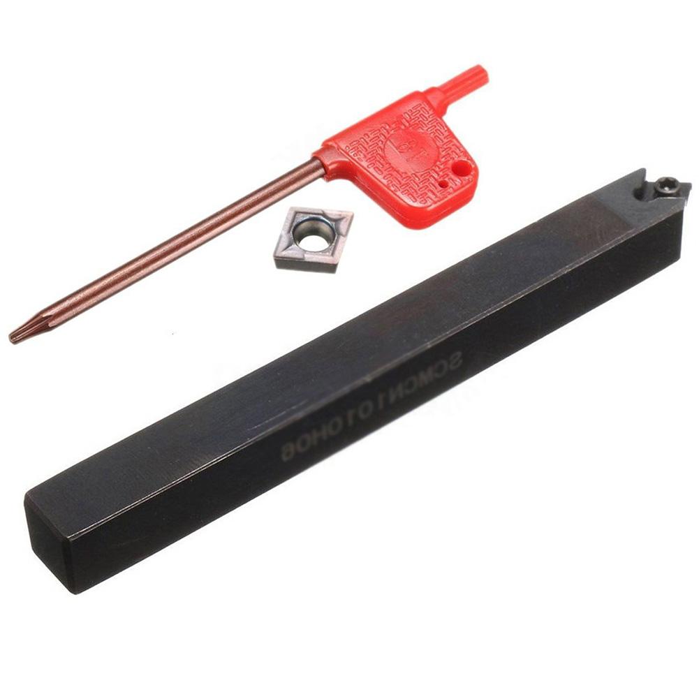 10pcs CCMT060204 Carbide Inserts plus SCMCN1010H06 Lathe Tool Holder 10mm Shank with Easy Blade Replacement Wrench