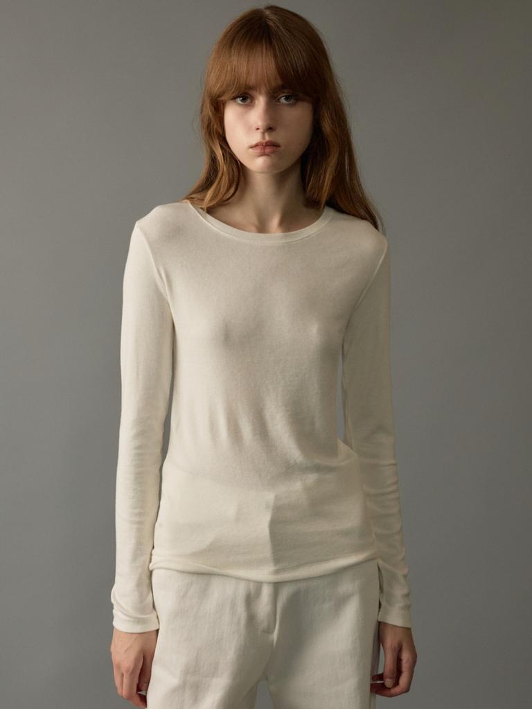 Nowood Wool Tencel Round Tee (Ivory)