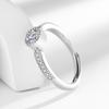 925 Sterling Silver Fashion Light Luxury Round Zircon Ring Birthday Party Anniversary Gift
