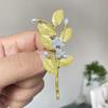 Natural Peach Myrtle Flower Brooch Alloy Floral Jewelry For Women