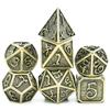 Cusdie Dragon Font DND Dice Metal, Auspicious Cloud, 7Pcs Polyhedral Dice Set, for D&D Role Playing Game Pathfinder Board Games