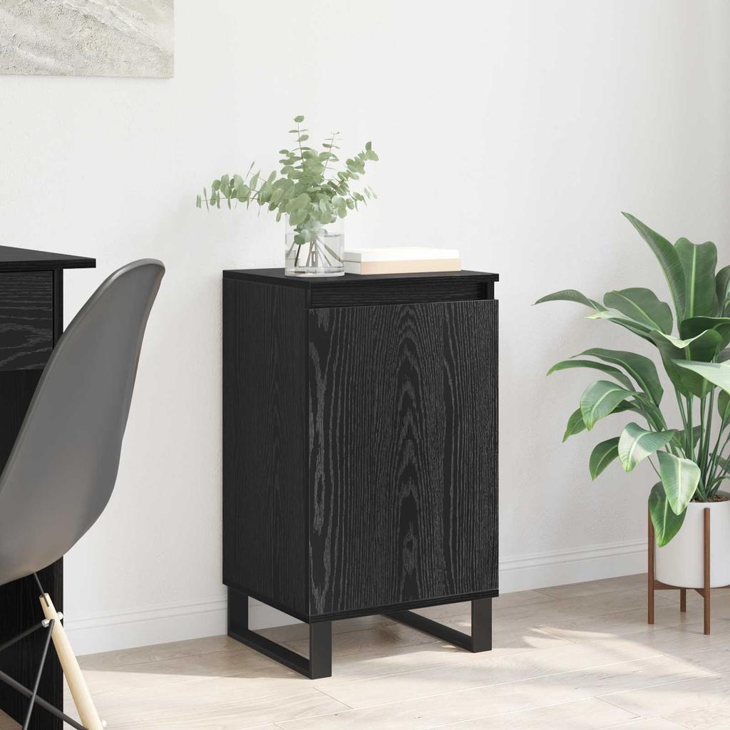 Sideboard in Black Oak Look 40 x 35 x 70 cm Engineered Wood
