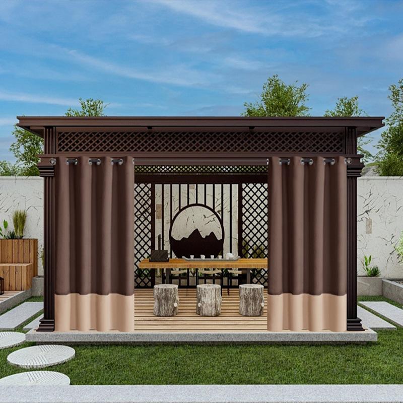2 Panels Blackout Outdoor Curtains for Patio Waterproof, Sun Blocking Blinds Weatherproof Outside Privacy Curtains For