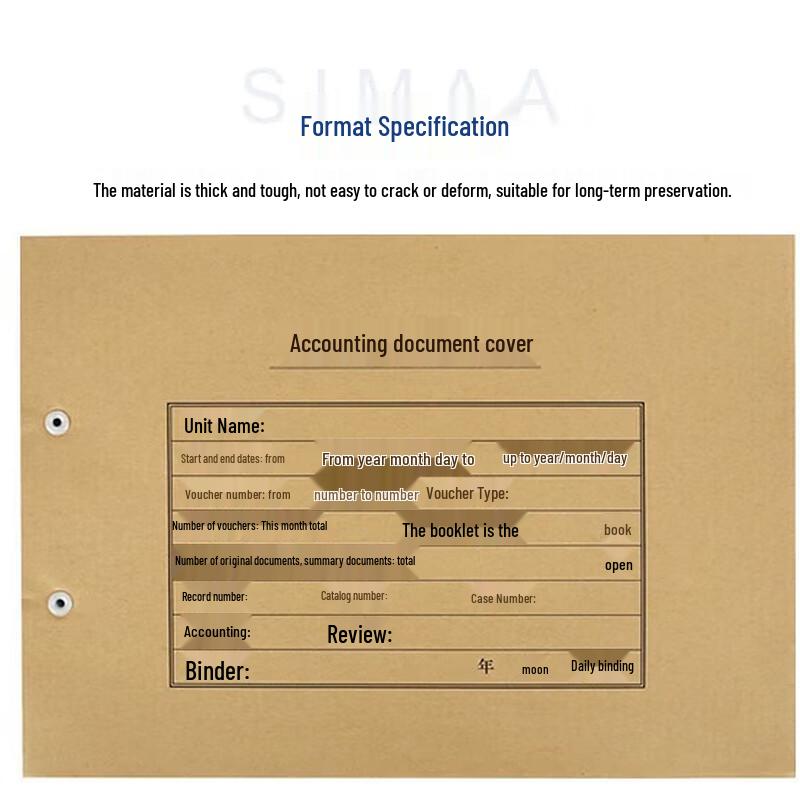 SIMAA A4 Horizontal Kraft Paper Voucher Cover