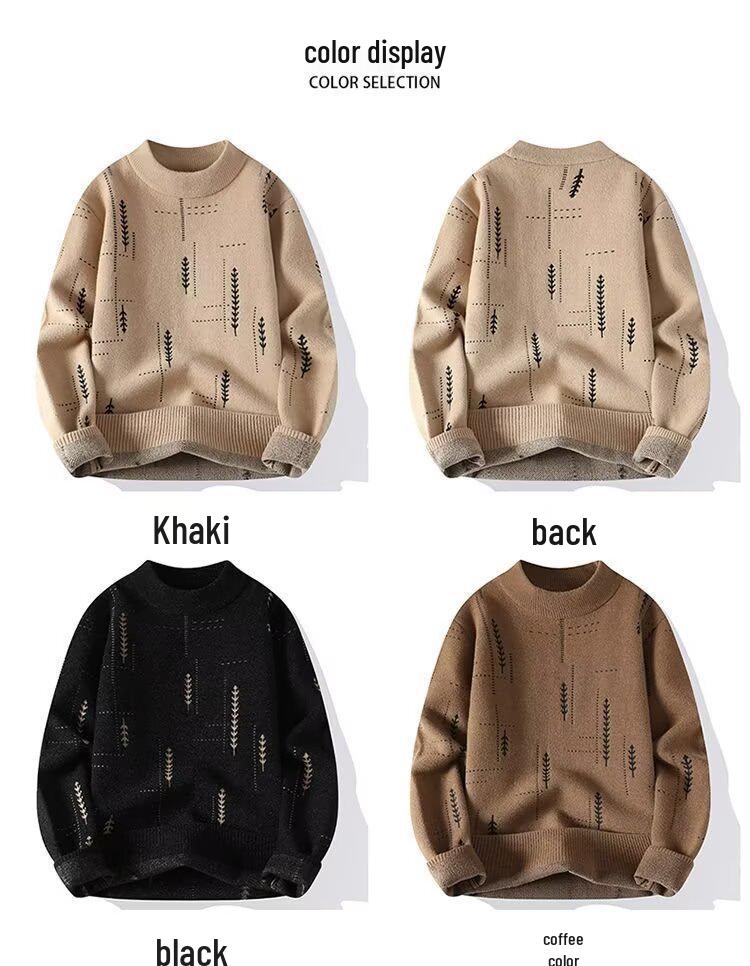 Men's Retro Japanese-Style Wool Knit Sweater - Round Neck, Loose Fit, Autumn/Winter Pullover.