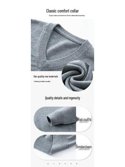 Men's V-Neck Argyle Sweater – Thick, Warm Knit Ideal for Autumn and Winter