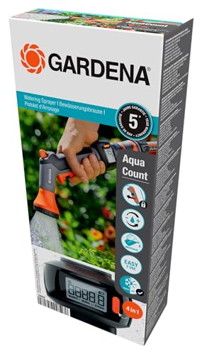 GARDENA AquaCount 18352-20 Nozzle with Flow Meter, Gray. Product Warranty: Up to 5 Years.