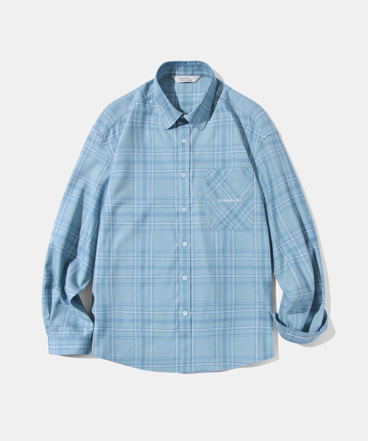 Клетчатая рубашка Diamond Leila Holiday Check Shirt S71 Canal Blue Blue/M