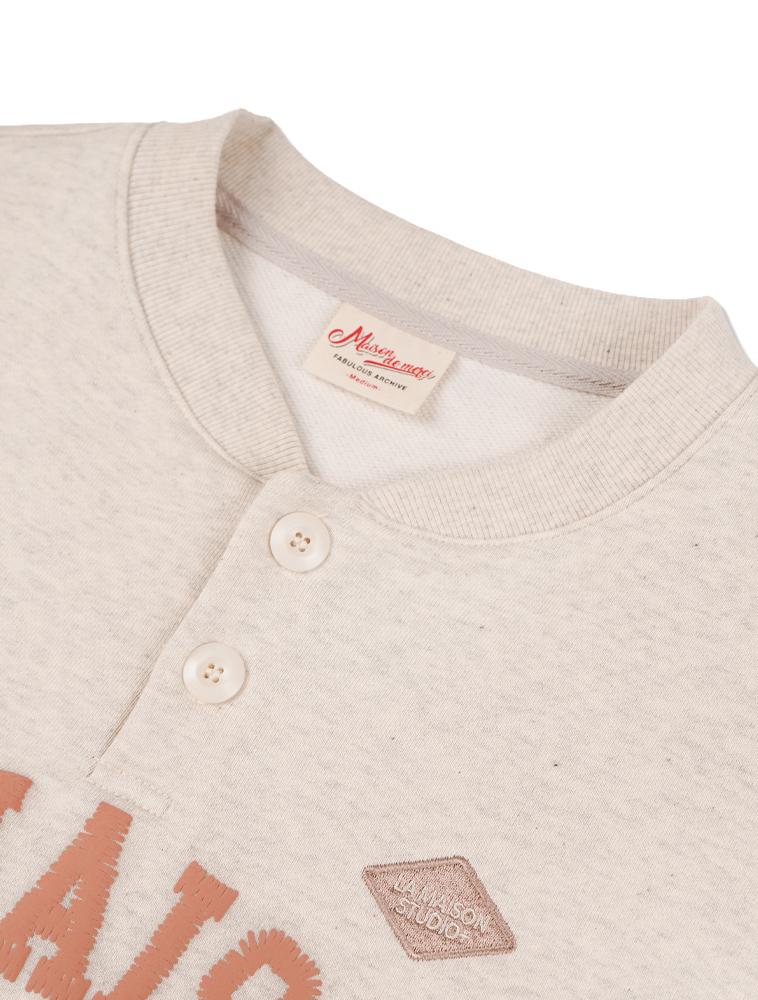 LA MAISON STUDIO La Maison Essential Crop Henley Neck Oatmeal(Fcg1Ts682M)