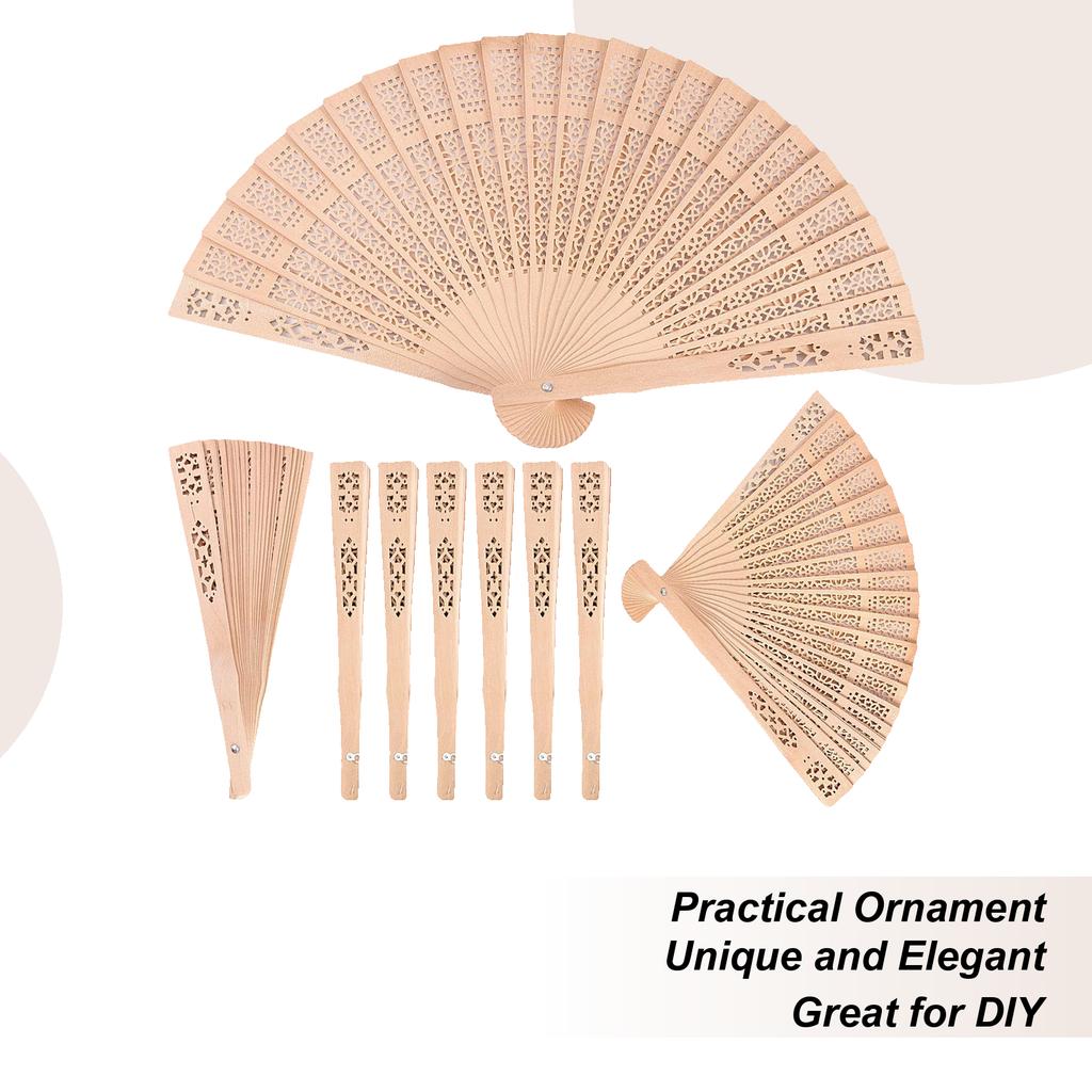Abanico de Mano Plegable Abanico de Madera Fragante Abanico de Mano de Sándalo Calado Abanico Plegable Regalo de Boda de Madera Decoraciones para Fiestas en Casa