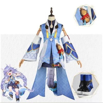 Gra Honkai Star Rail Bailu Strój Cosplay Zestaw Peruka Halloween Dla Kobiety Ubrania