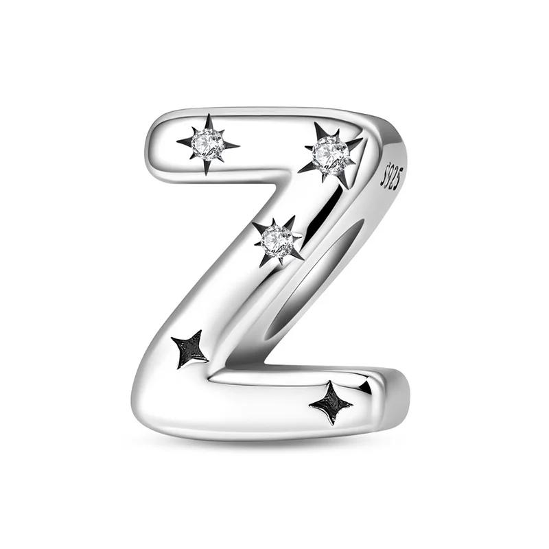 Copper 26 Letter A-Z Alphabet Charm Beads Fit Original Bangle Bracelet Necklace Pendant Jewelry Accessories Making