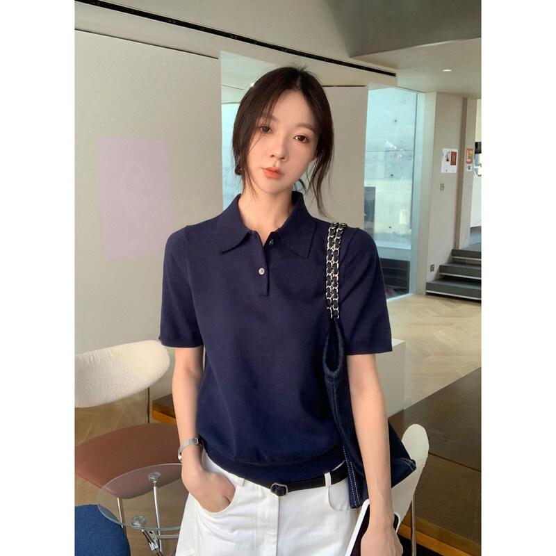 ICH MODE Women s Knitted Polo Shirt L