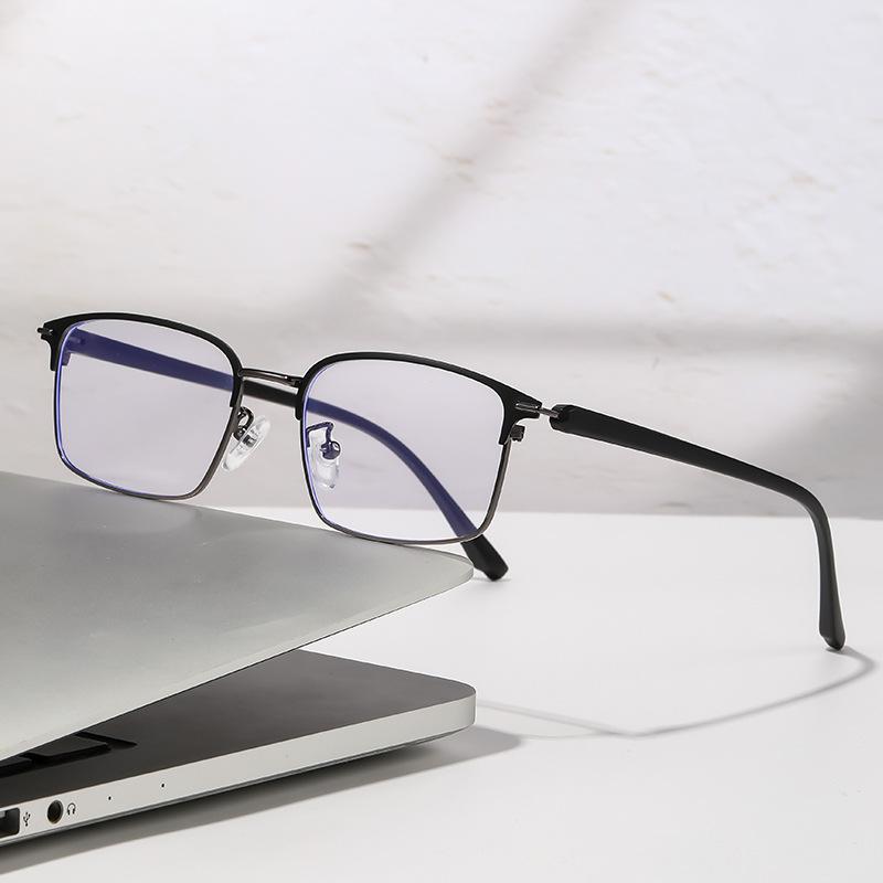 Business Half-frame Anti-blue Light Reading Glasses Small Frame Fashionable Portable HD for Work Study