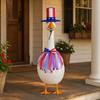 1 Set July 4th Goose Outfits, Patriotic Porch Goose Costume, Independence Day Apparel, Stars Stripes Hat Bow Tie for Lawn 23 Inch Goose Statue