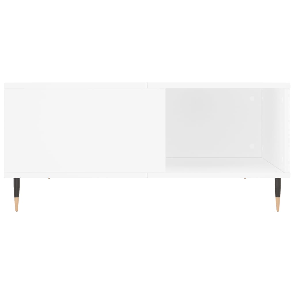 White Coffee Table 80x80x36.5 cm Engineered Wood