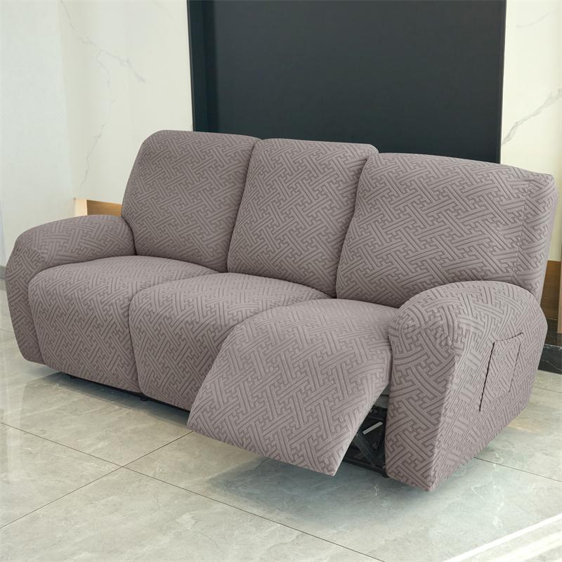 3 Seater Recliner Sofa Cover Jacquard Stretch Reclining Chair Covers Relax Armchair Slipcover for Living Room funda de sillón