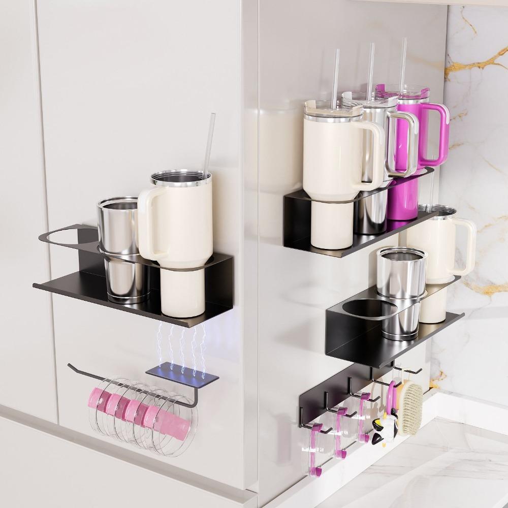 

Practical Cup Holder Magnetic Tumbler Lid Organizer New Water Bottle Organizer Home Kitchen Tool білий