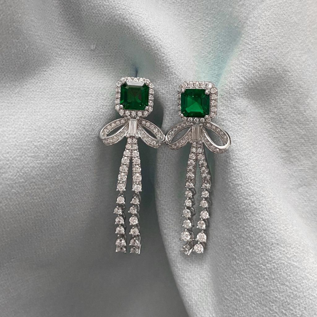 Gica Gema Emerald Earrings With Diamond 925 Sterling Silver Unique Design Romantic Fine Earrings Jewelry Wedding Party Gifts New Trend 40mm
