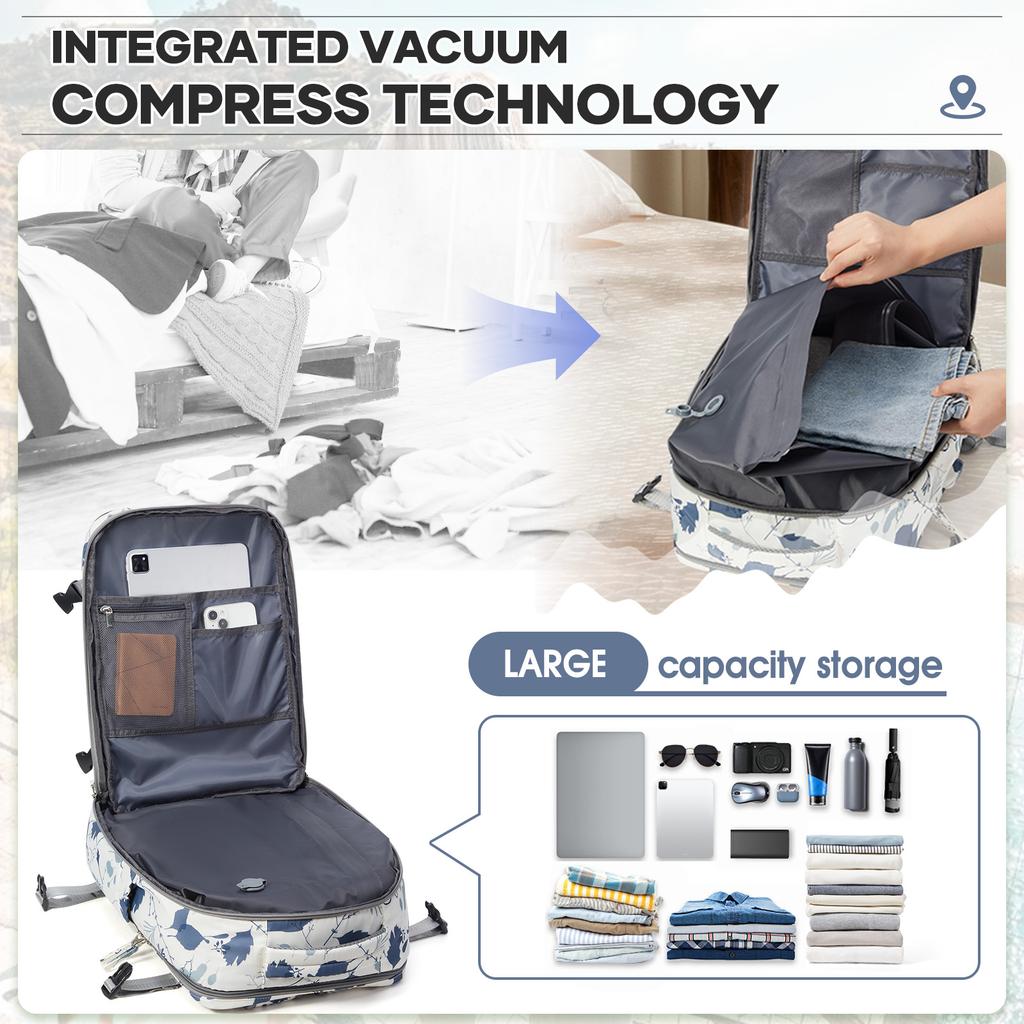 Travel Vacuum Storage Backpack Vacuum Seal Compression Space Saver Bags Clothing Vacpack Airback Carry On  Laptop Work Backpacks